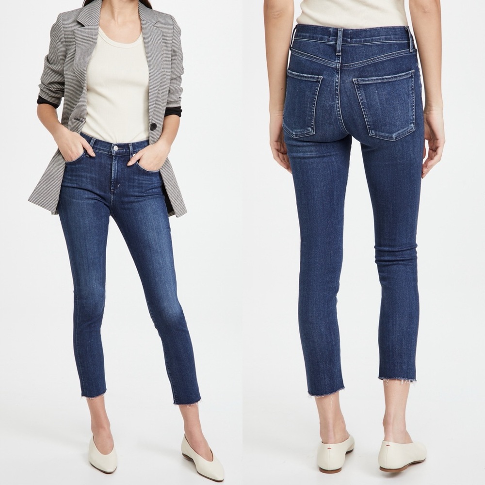 Agolde Sophie High Rise Crop Jean Size 28 Medium Dark Wash